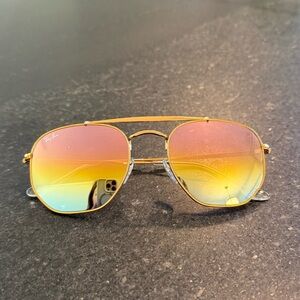 Ray-Ban Marshal Gold Frame with Rainbow Gradient Lens